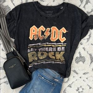 AC/DC oversized distressed tee